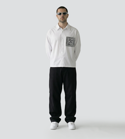 Pocket Detail Poplin Long-Sleeve Shirt