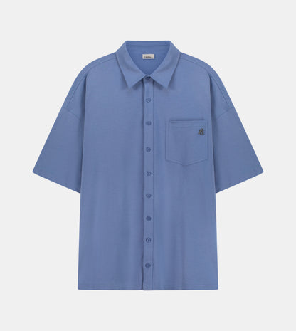 Men Oversized Shirt With Metal Tag