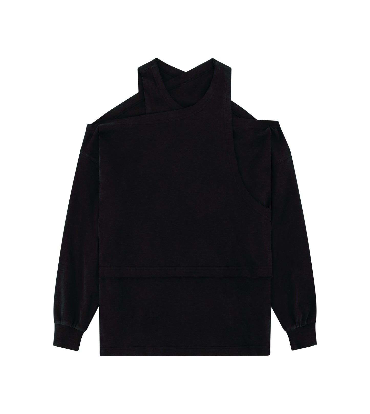 Women Layered Interlock Fashion Oversized Top With Metal Tag