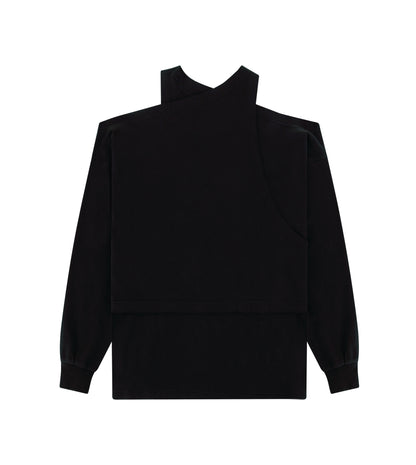 Women Layered Interlock Fashion Oversized Top With Metal Tag