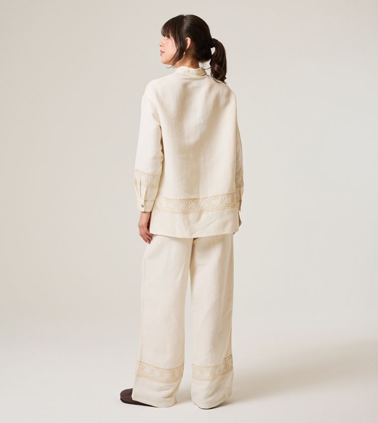 HIGH-WAIST LINEN PANTS_CREAM