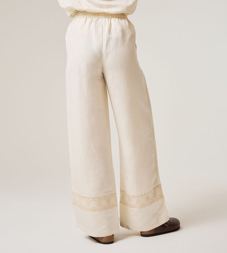 HIGH-WAIST LINEN PANTS_CREAM