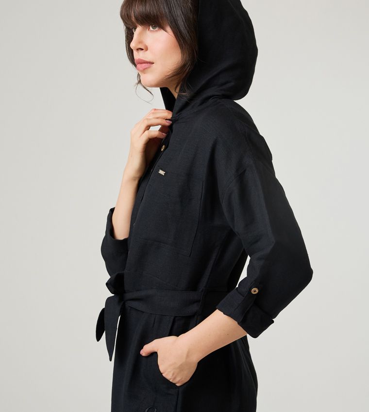 WIDE LEG HOODED JUMPSUIT_BLACK