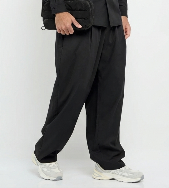 Wide Leg Tencel Pants - Black