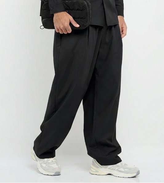 Wide Leg Tencel Pants - Black
