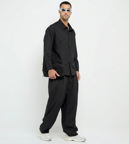 Men's F5 Wide Leg Tencel Pants - Black