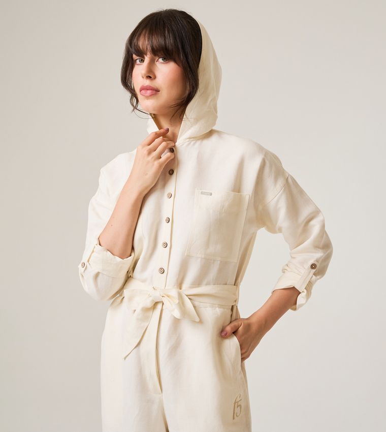 WIDE LEG HOODED JUMPSUIT_CREAM