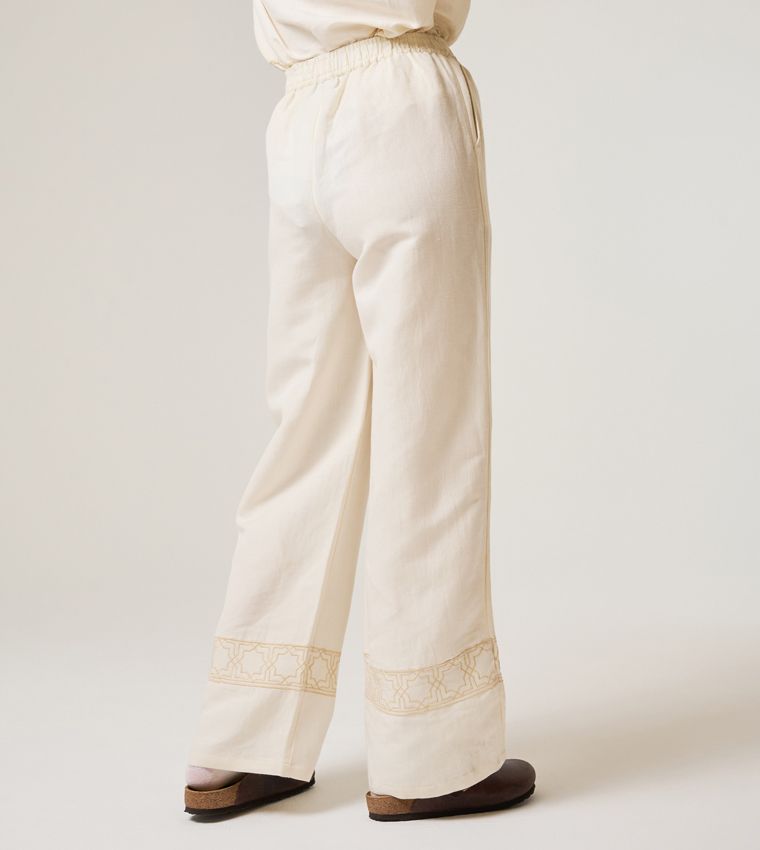 HIGH-WAIST LINEN PANTS_CREAM