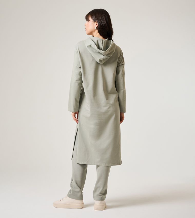 HOODED ABAYA_GREY