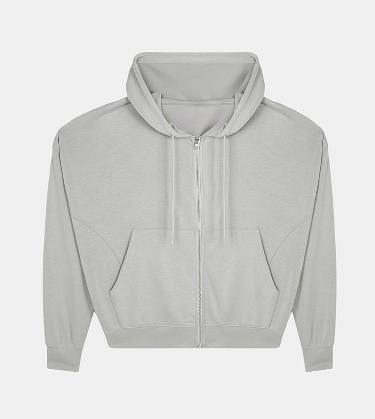 WOMEN'S ZIP-THRU HOODIE - GREY