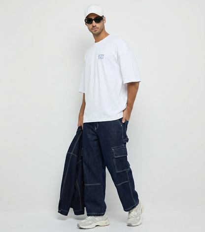 Men's F5 Cargo Denim Jeans - Dark Blue