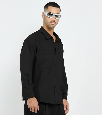 Men's F5 Long Sleeve Tencel Shirt - Black