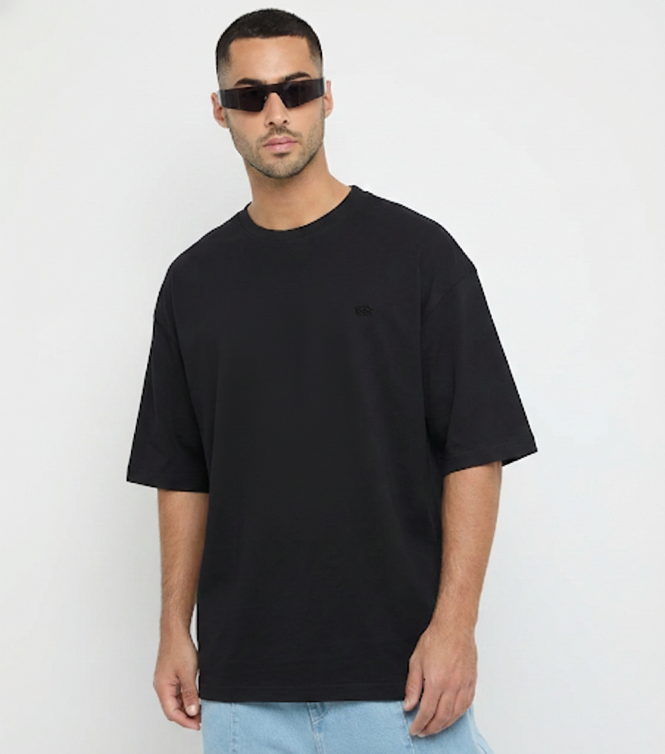 Men's F5 Logo Oversized T-Shirt - Black