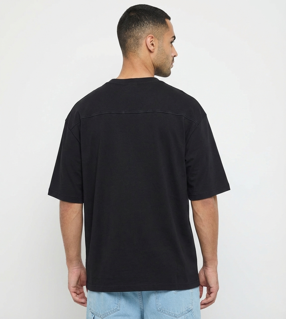 Men's F5 Logo Oversized T-Shirt - Black