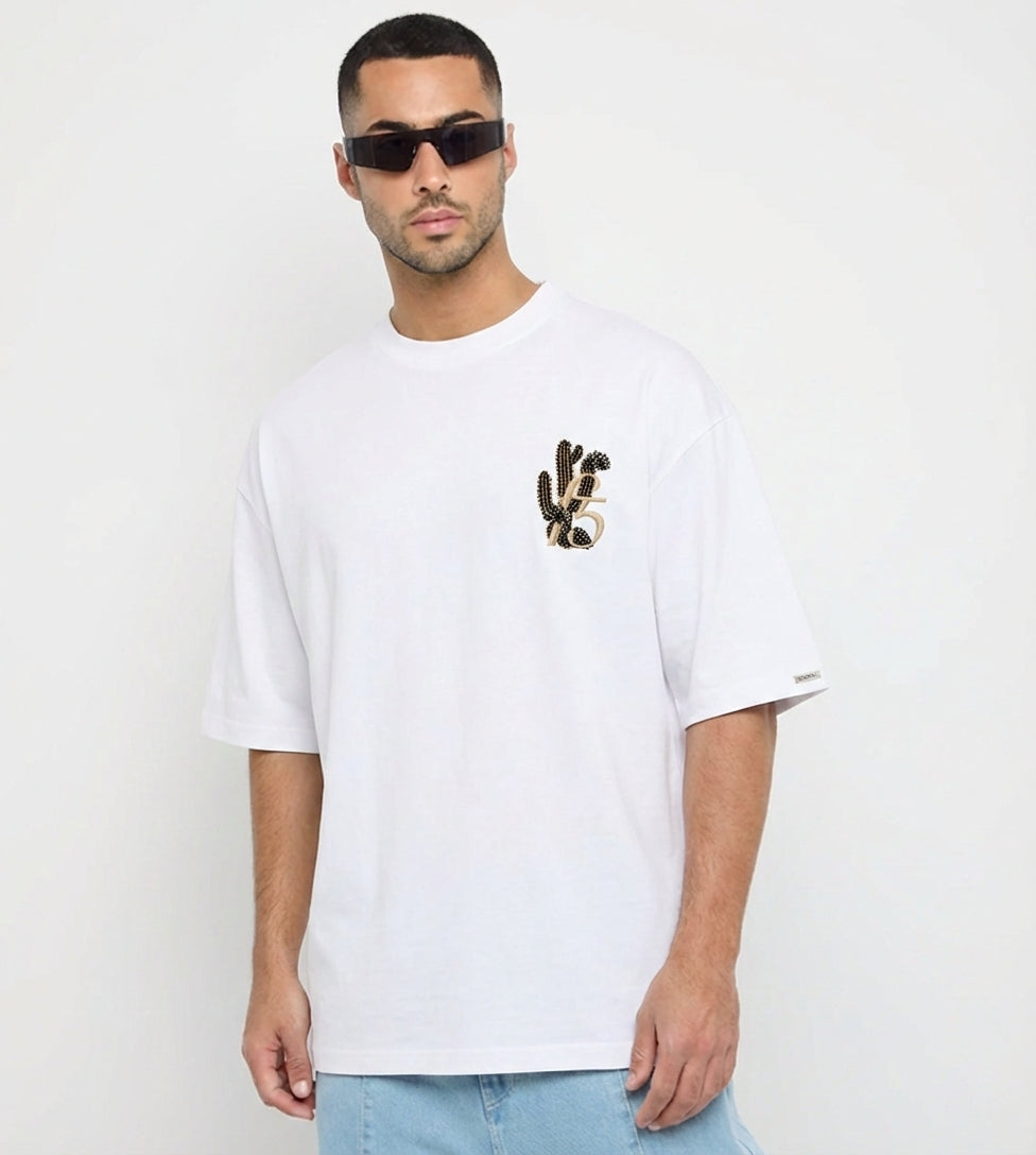 Men's Oversized Fit Embroidered T-Shirt