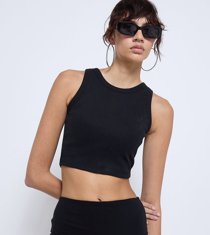Women Ribbed Cropped Tank Top
