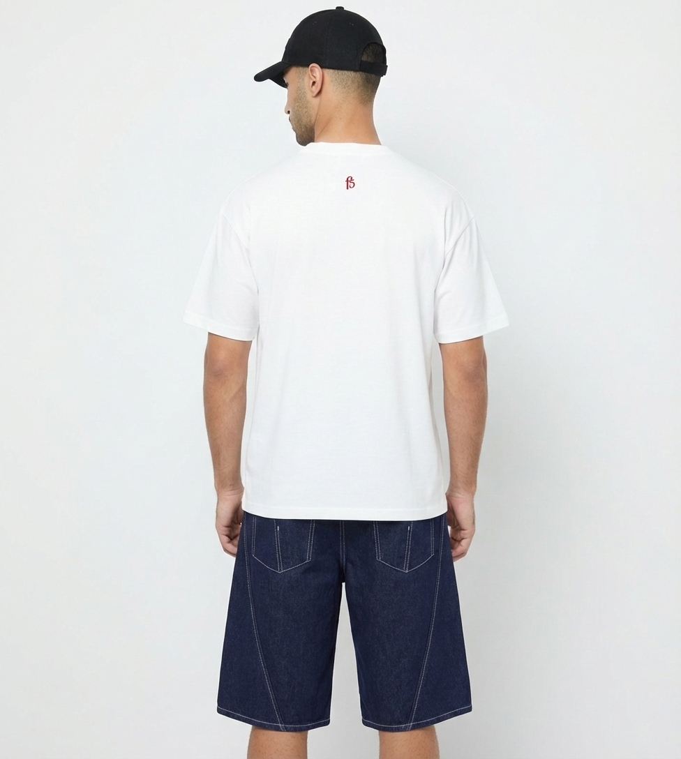 Men's F5 Arabic Printed T-Shirt - White