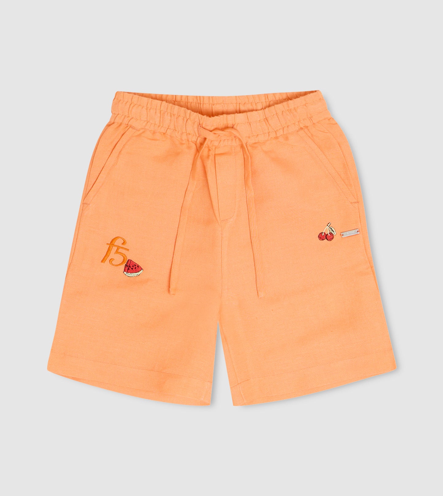 Girl's Linen Embroidered Shorts