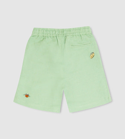 Girl's Linen Embroidered Shorts