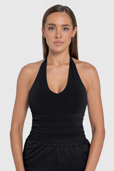 F5 Essentials Cropped Halter Neck Top - Women