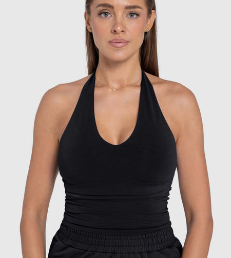 F5 Essentials Cropped Halter Neck Top - Women