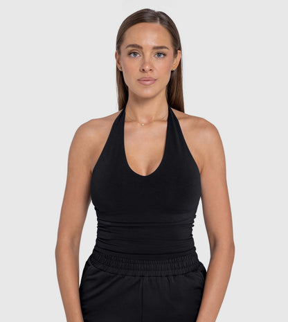 F5 Essentials Cropped Halter Neck Top - Women