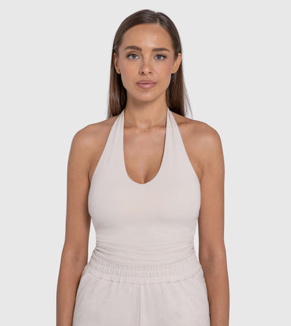 F5 Essentials Cropped Halter Neck Top - Women