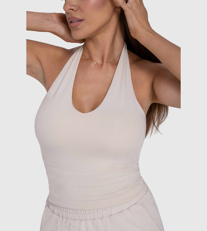 F5 Essentials Cropped Halter Neck Top - Women