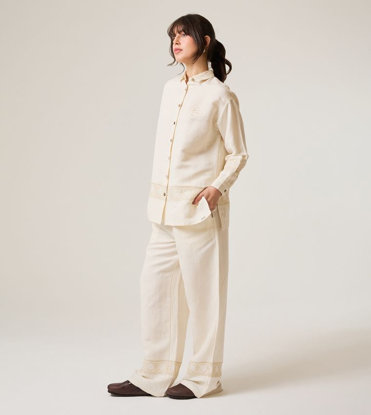 HIGH-WAIST LINEN PANTS_CREAM