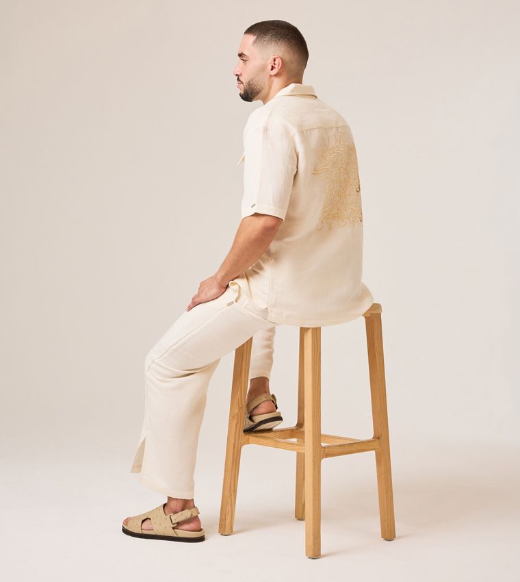 CARGO POCKET LINEN SHIRT_CREAM