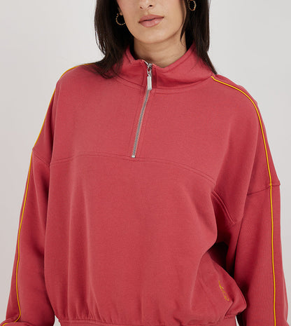 HALFZIP SWEATSHIRT_RUST